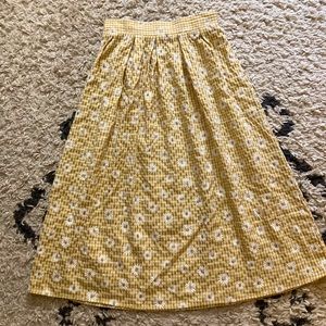 Yellow Midi Flower Skirt